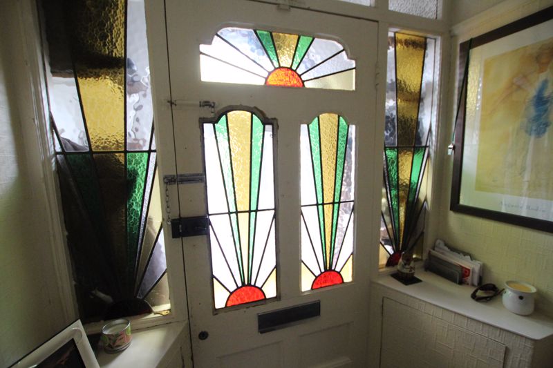 Stained glass entrance door